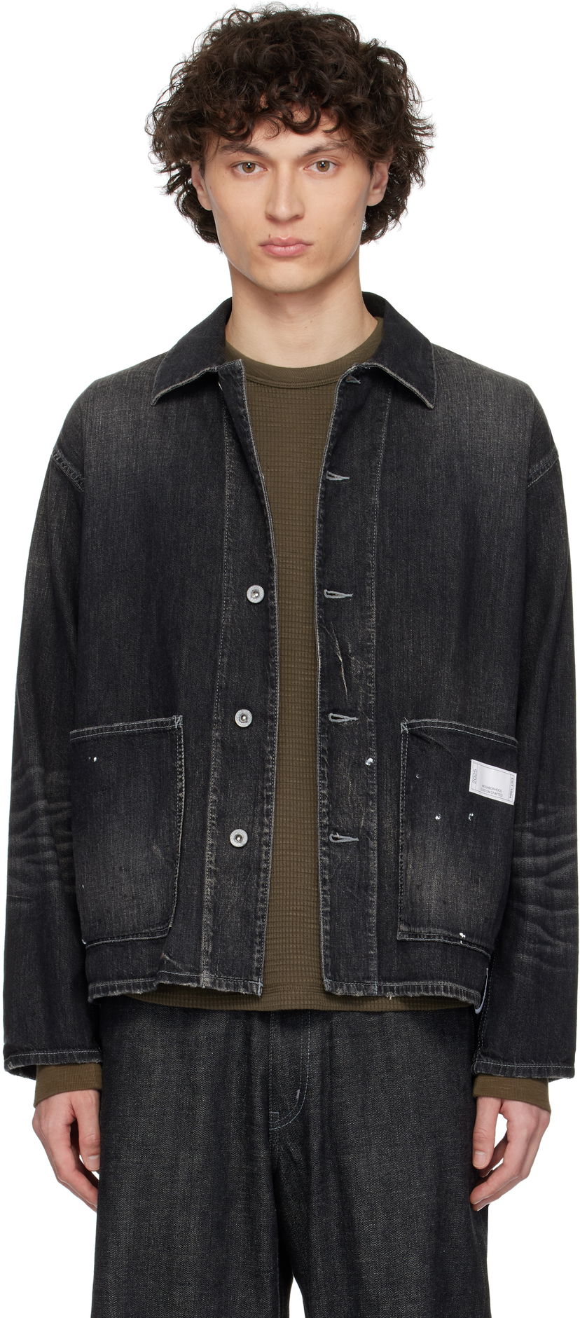 Takki Neighborhood Neighborhood Washed Denim Coverall Jacket Musta | 251SPNH-JKM02