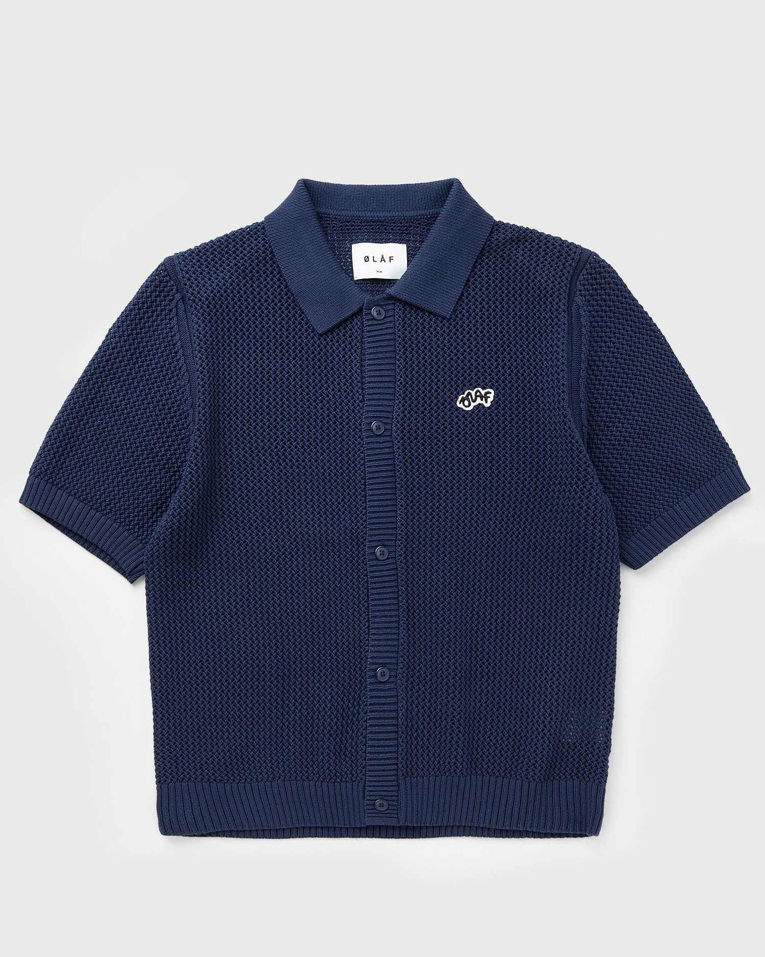 Poolopaita ØLÅF Knitted Polo Shirt Tummansininen | M210701-NAVY, 1