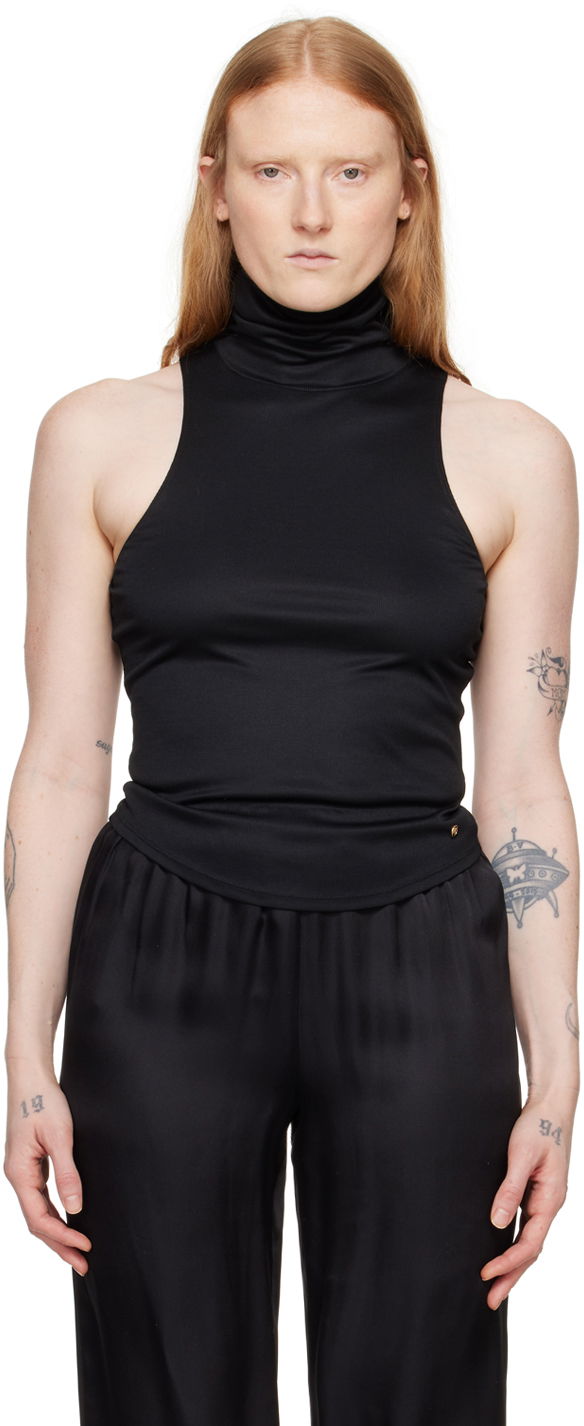 Tankkitoppi Anine Bing Sleeveless Mock Neck Top Musta | A-08-0407-000
