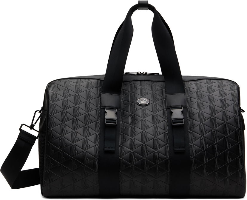 Matkalaukku Lacoste Lacoste Nomogram Leather Weekend Bag Musta | NH4839MR_000