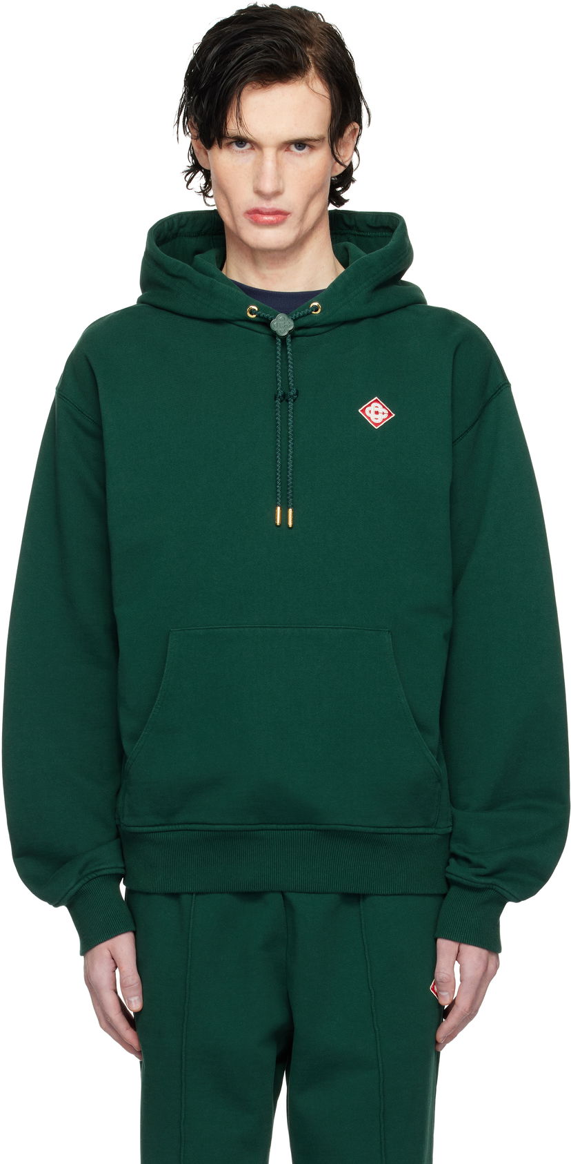 Huppari Casablanca Diamond Logo Cotton-Jersey Hoodie Vihreä | MPS25-JTP-292-01