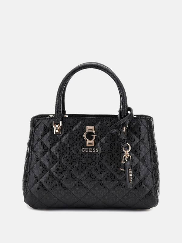 Käsilaukku GUESS Bessey 4G Logo Patent Handbag Musta | HWGG9522060
