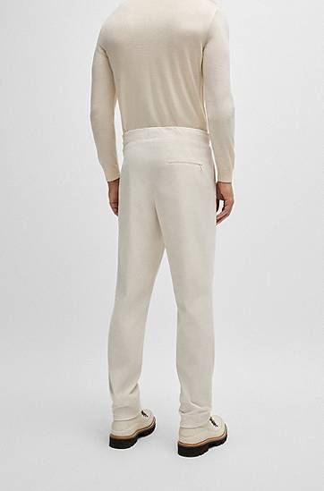 Housut BOSS Tapered-Fit Performance Corduroy Trousers Valkoinen | 50530667, 1