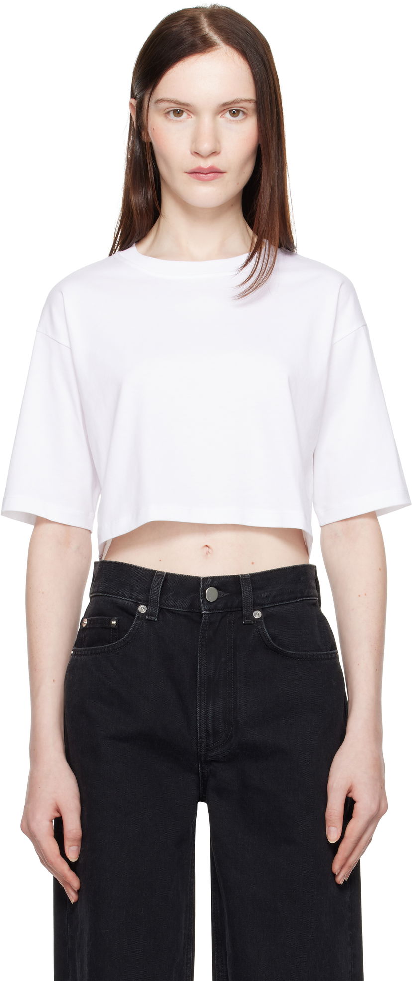 Crop top Loulou de Saison Loulou de Saison Gupo Cropped T-Shirt Valkoinen | GUPO