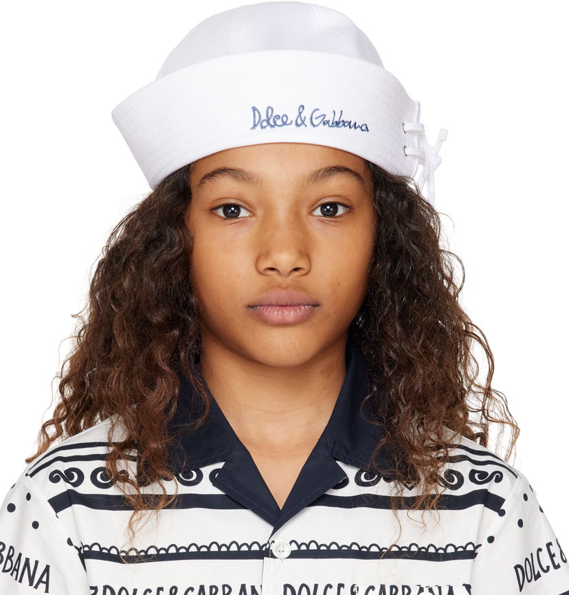Hattu Dolce & Gabbana Dolce&Gabbana Embroidered-Logo Sailor Hat Valkoinen | LB5H53 G7O3B
