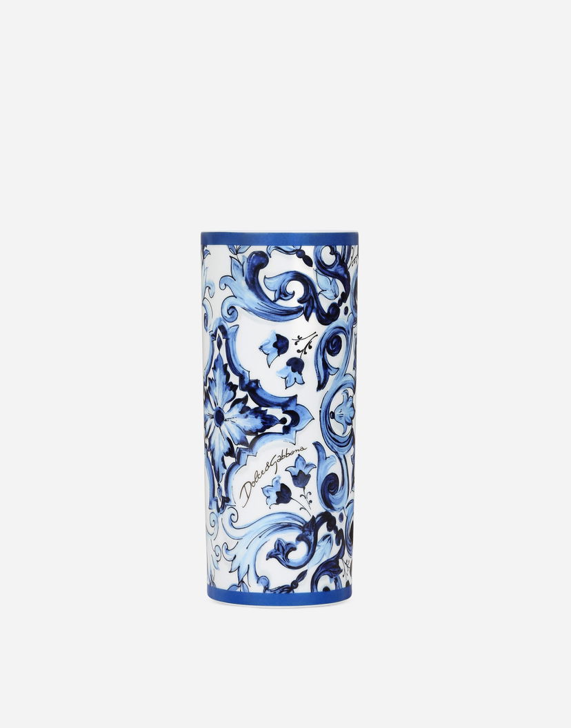 Kodin sisustus Dolce & Gabbana Dolce & Gabbana Cylindrical Porcelain Majolica-print Vase Monivärinen | TCC196TCAMZUB011
