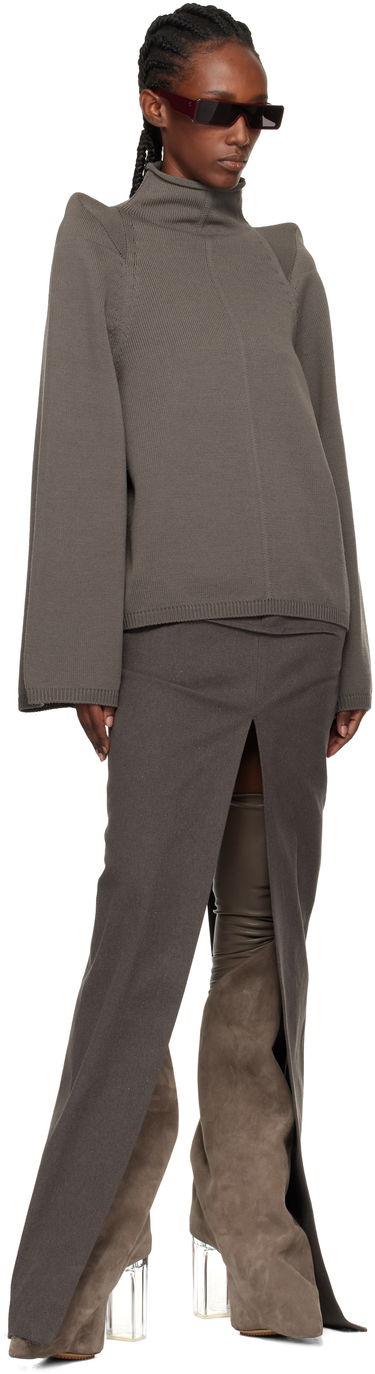 Villapaita Rick Owens Concordians Con Ribbed Knit Structured Shoulder Turtleneck Harmaa | RO02E4657 KWVLH, 3