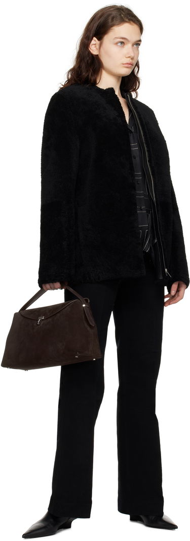 Takki TOTEME TOTEME Zipped Teddy Shearling Jacket Musta | 251-WRO0184-LE0048, 3