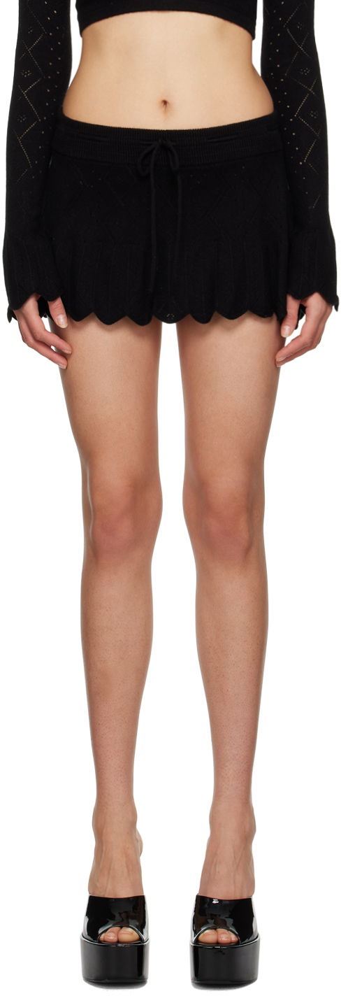 Hame GUIZIO Guizio Scalloped Miniskirt Musta | DGF22M603_BLK