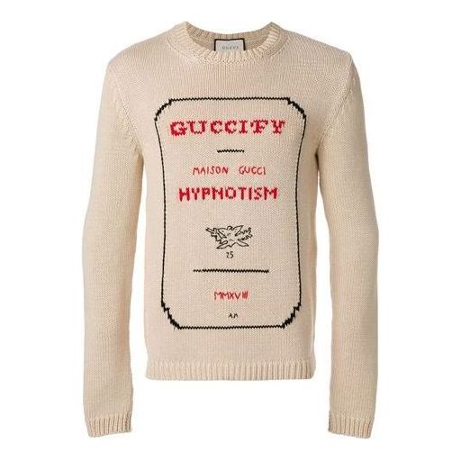 Villapaita Gucci Guccify Hypnotism Knitted Sweater Beige | 519444-X9S78-9169