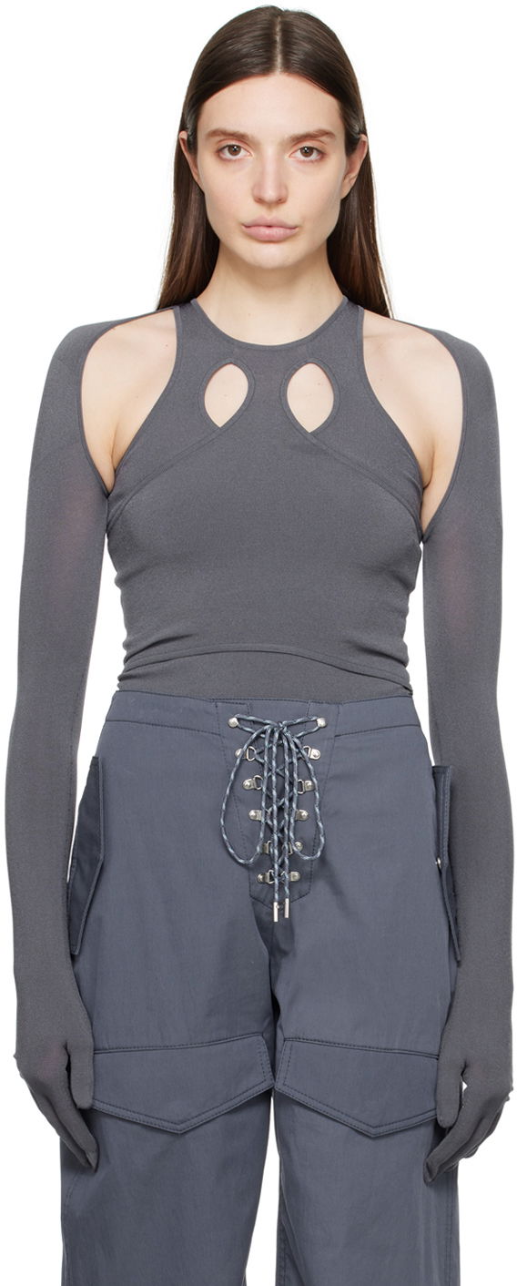 Tankkitoppi Dion Lee Dion Lee Bolero Cutout Top Harmaa | C7245PS24