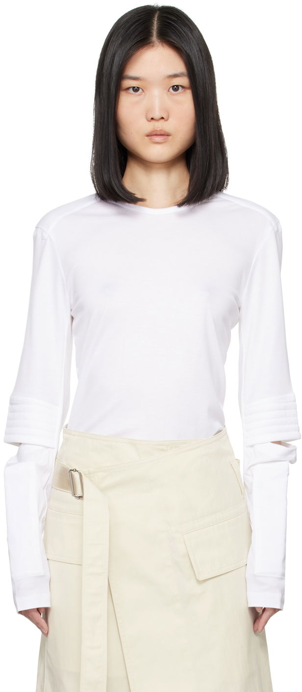 T-paita Helmut Lang Helmut Lang Astro Crew Long Sleeve T-Shirt Valkoinen | O05HW502