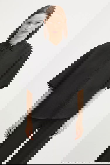 Paita Anine Bing Anine Bing Coco Relaxed Linen-Blend Shirt Musta | A.07.11130, 0