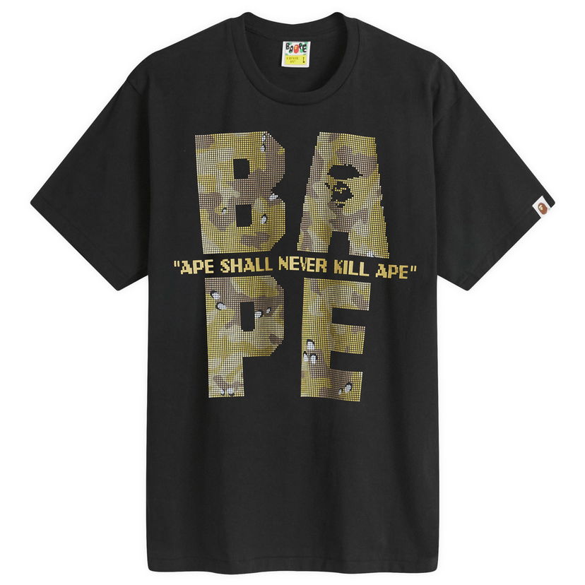 T-paita BAPE Bitmap Logo T-Shirt Musta | 001TEK801041M-BLK