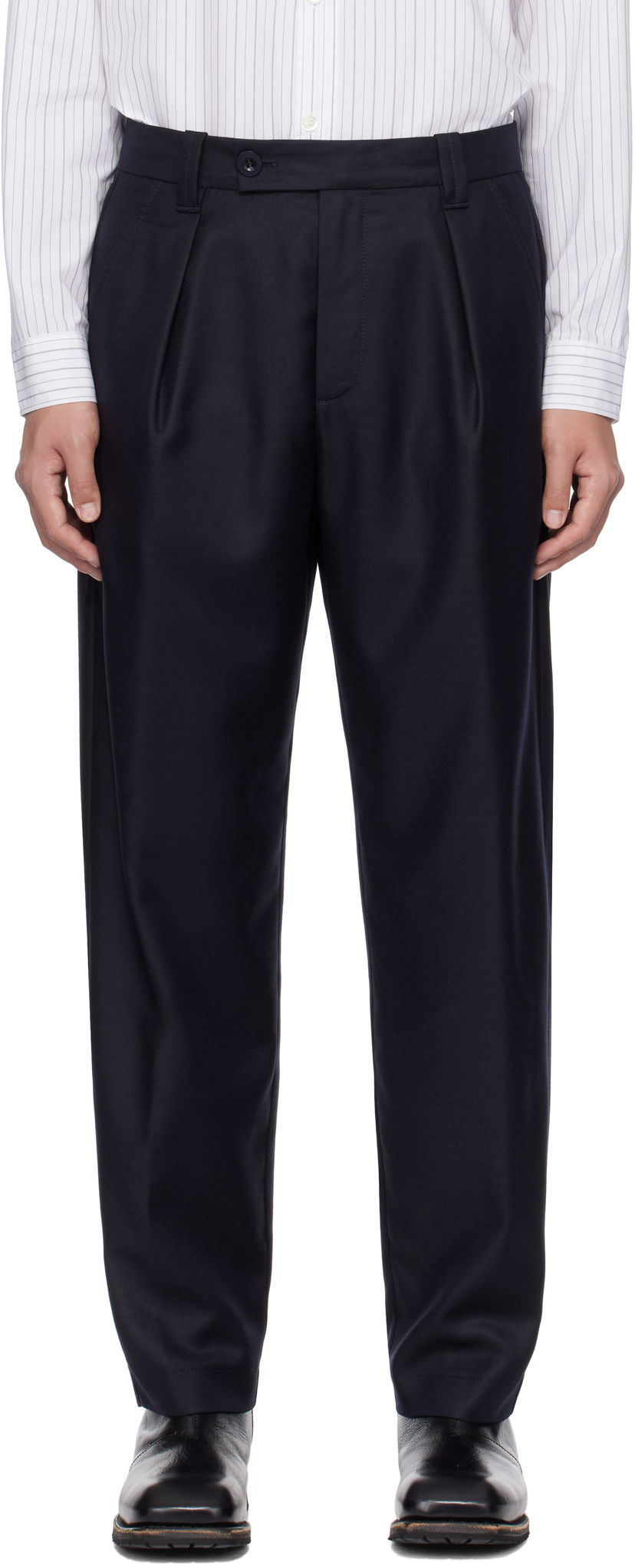 Housut A.P.C. A.P.C. Renato Pleated Trousers Tummansininen | LYAAV-H08428