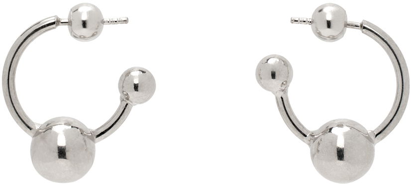 Korvakorut Jean Paul Gaultier Jean Paul Gaultier Silver Ball Hoop Earrings Metallinen | 24/25-U-BO036-X053-91