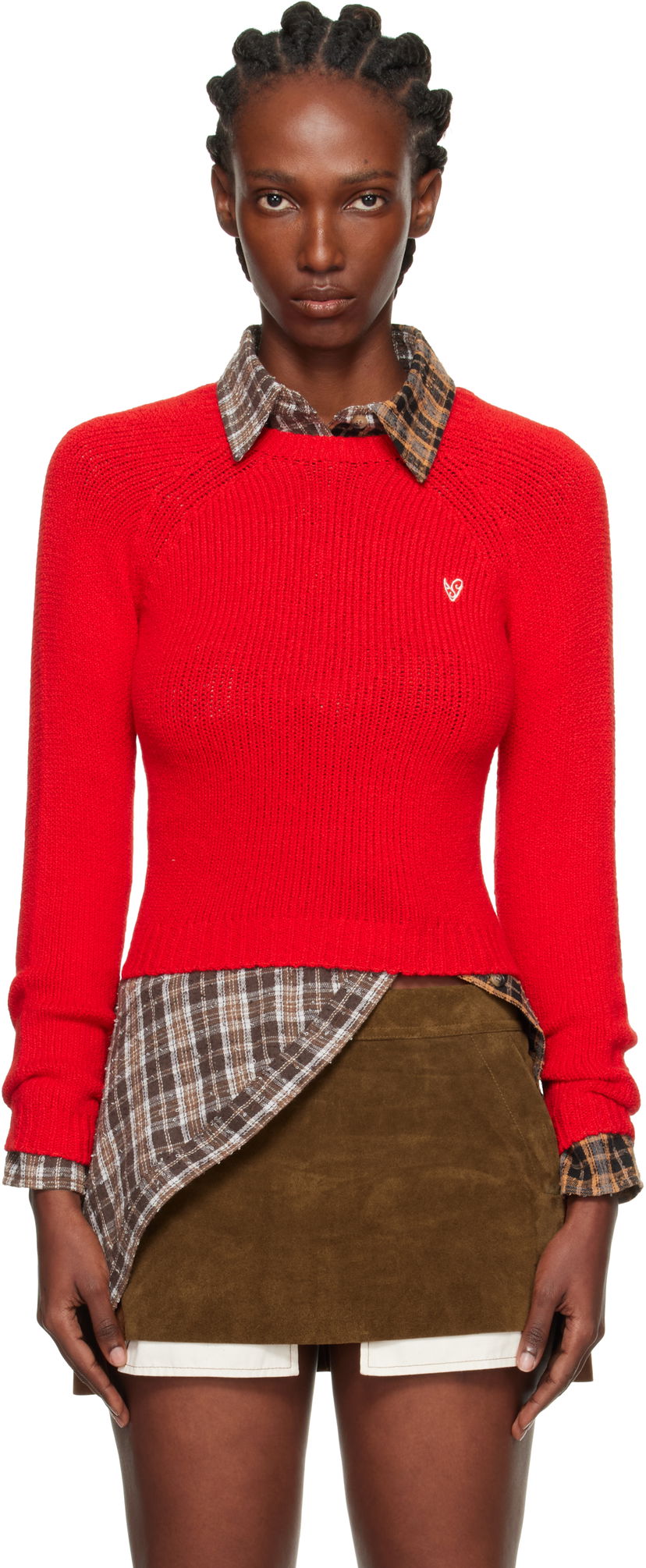 Villapaita Acne Studios Acne Studios Cropped Crewneck Sweater Punainen | A60597-