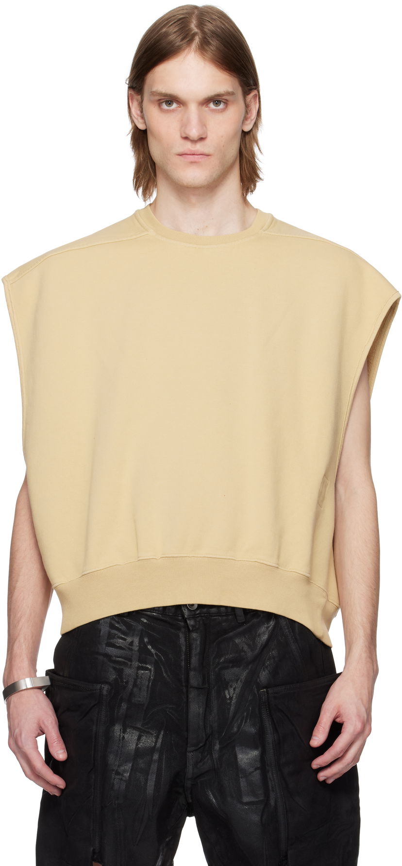 Villapaita Rick Owens Rick Owens DRKSHDW Hollywood Jumbo Tatlin Sleeveless Sweatshirt Beige | DU01E3160 F