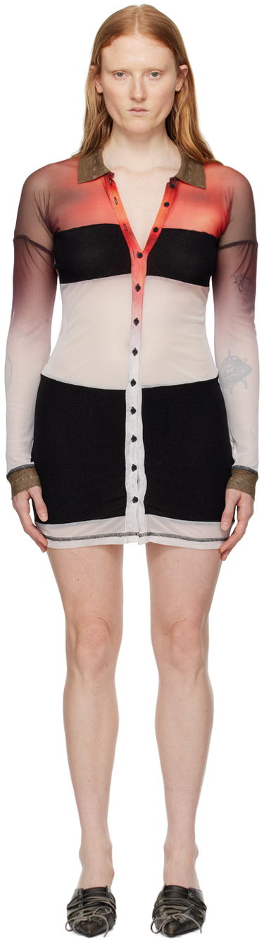Mekko Ottolinger Ottolinger Semi-Sheer Button-Front Minidress Monivärinen | 103102, 0
