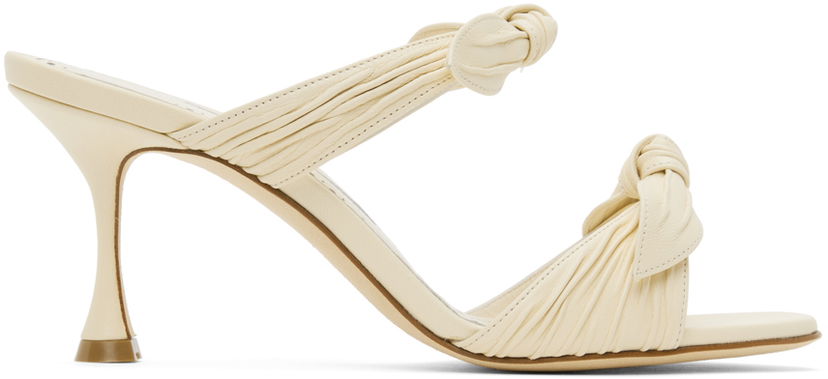 Asusteet Manolo Blahnik Manolo Blahnik Lollo Knotted Heeled Sandals Valkoinen | 224-1604