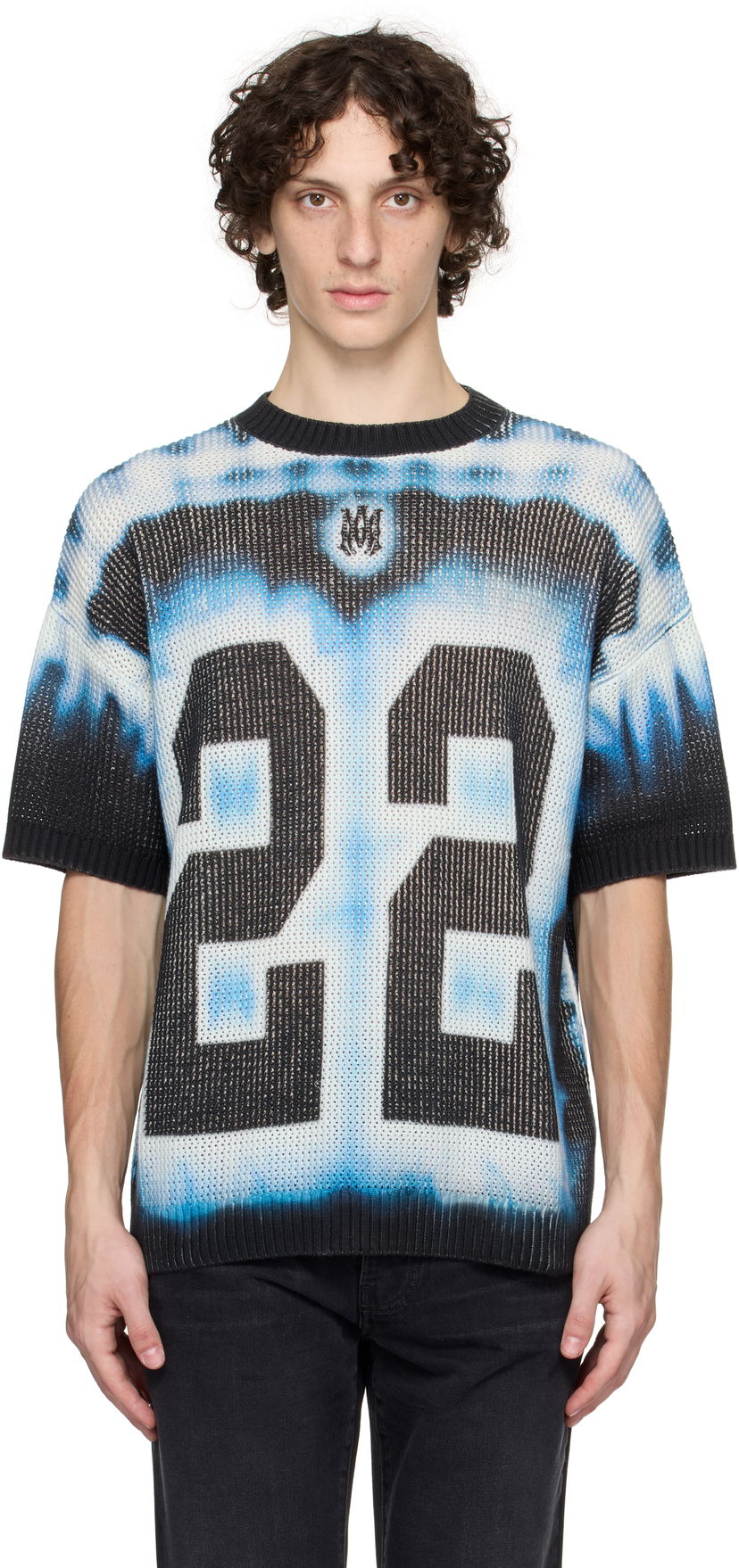 T-paita AMIRI AMIRI '22' Tie Dye Knit T-Shirt Sininen | AMKNTE1051