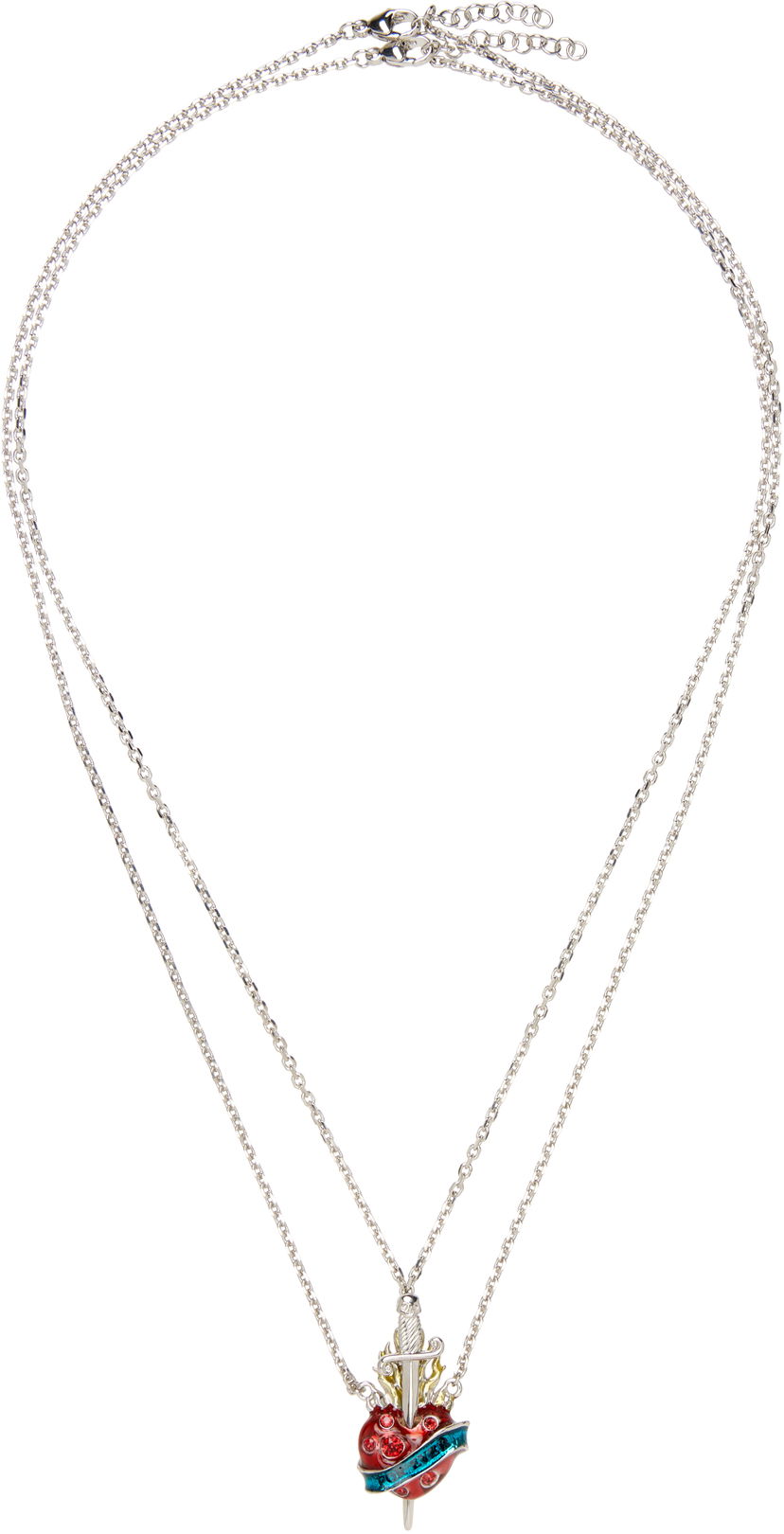 Kaulakoru Jean Paul Gaultier Jean Paul Gaultier Double-Chain 'The Heart' Pendant Necklace Monivärinen | 24/25-U-CO017-X042-91