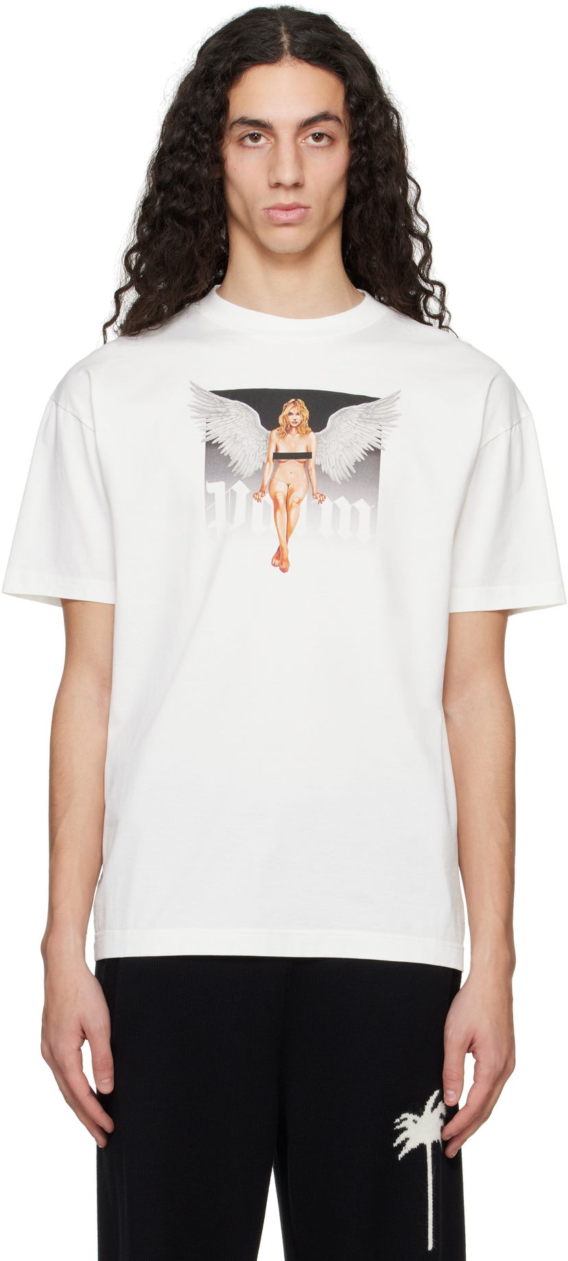 T-paita Palm Angels Palm Angels Pin Up Graphic T-Shirt Valkoinen | PMAA001S25JER00A0310
