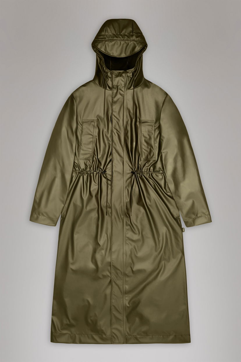 Sadetakki Rains Long Jacket With Adjustable Waist Vihreä | 12120-105