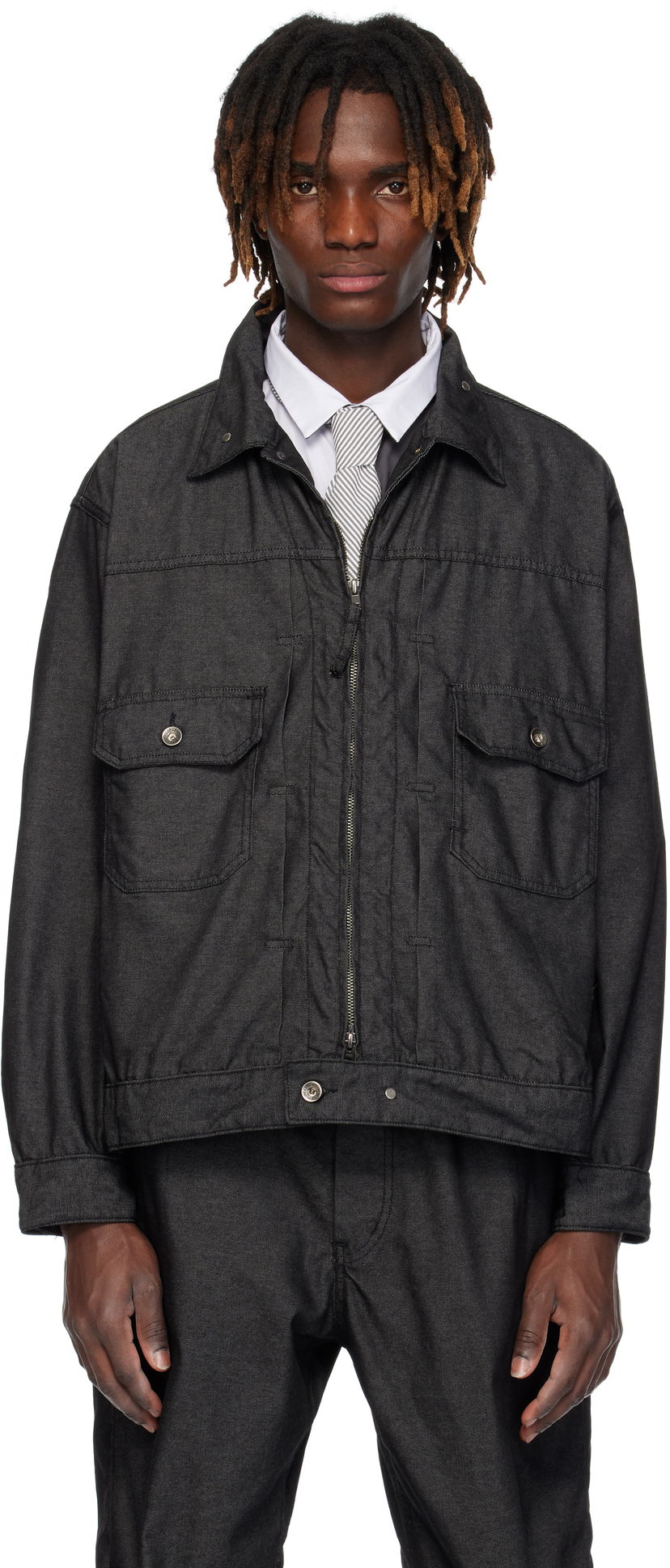 Takki Engineered Garments Engineered Garments Trucker Denim Jacket Musta | 25S1D007