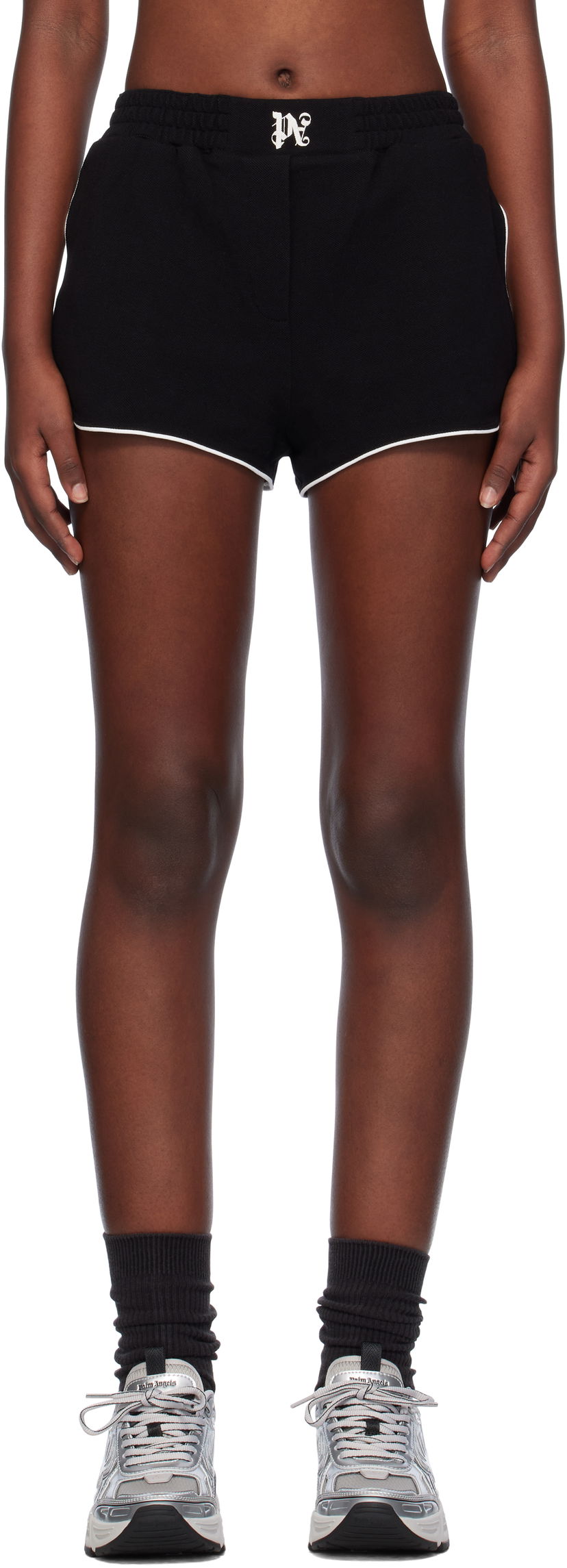 Shortsit Palm Angels Monogram Boxer Shorts Musta | PWCB049F24FAB0011003