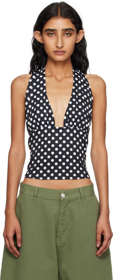 Tankkitoppi Miaou Miaou Mathilde Polka Dot Halter Top Musta | 7189VISBWP, 0