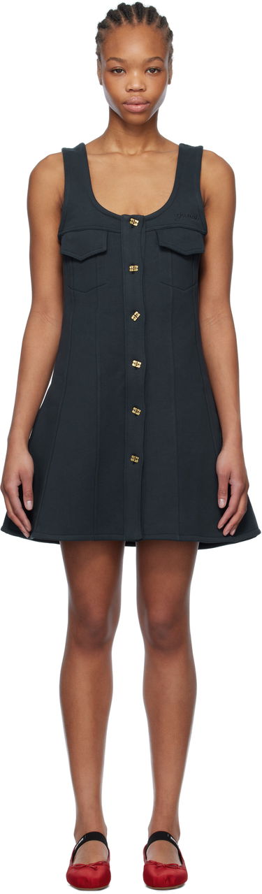 Mekko GANNI Ganni Fleece Mini Dress Musta | T4096, 0