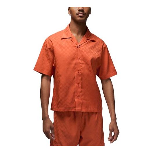 Paita Jordan Essentials Short Sleeve Button-Down Shirt Oranssi | DX9682-812