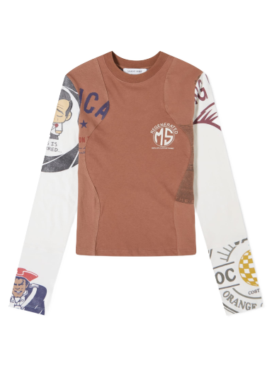 T-paita Marine Serre Regenerated Graphic Patchwork T-Shirt Ruskea | WTO106-BR51