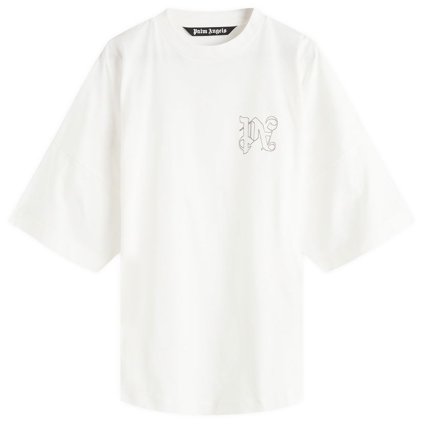 T-paita Palm Angels Monogram T-Shirt Valkoinen | PMAA002F24JER0010303