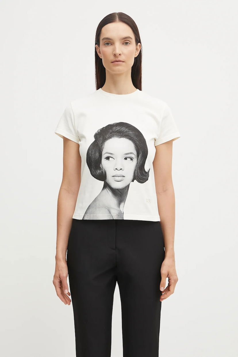 T-paita Wales Bonner Wales Bonner Selah Cropped T-Shirt Valkoinen | UA25JE11.JE01.100