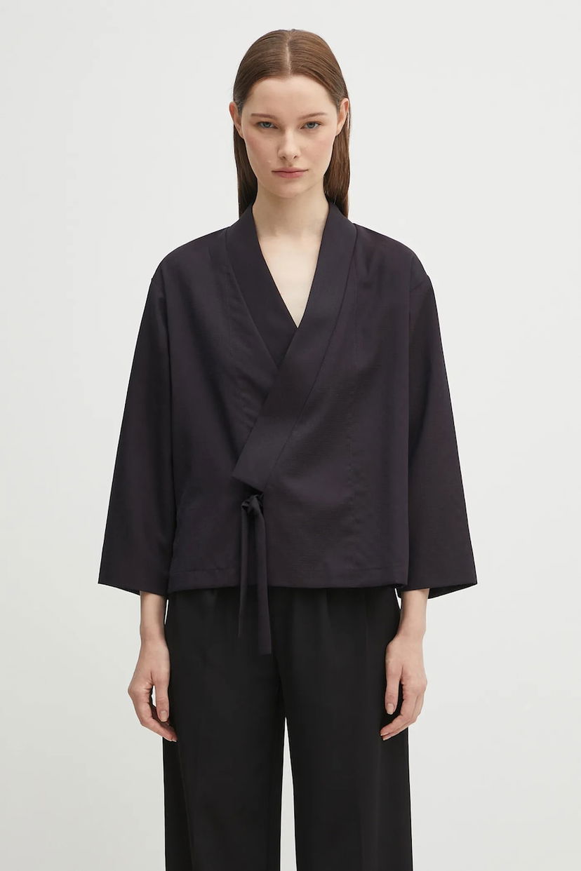 Paita KENZO Kenzo Weave Kimono Oversize Musta | FF62VE0329ID