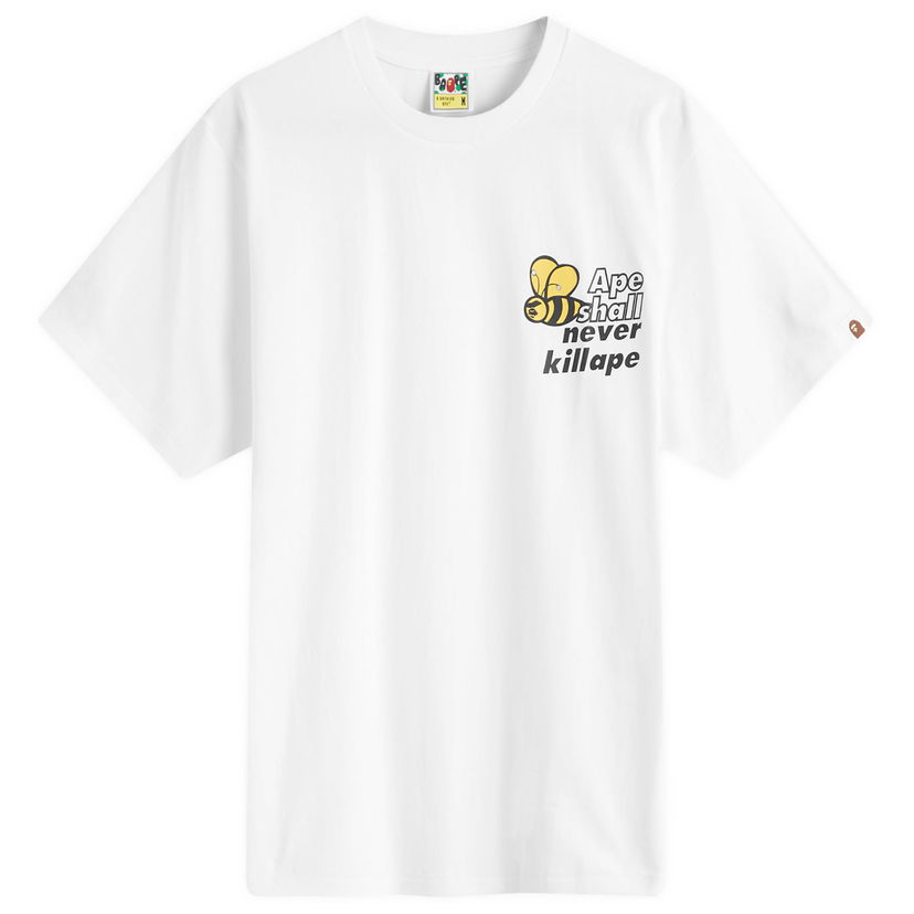 T-paita BAPE ASHKA Bee Logo T-Shirt Valkoinen | 001TEK301045M-WHT