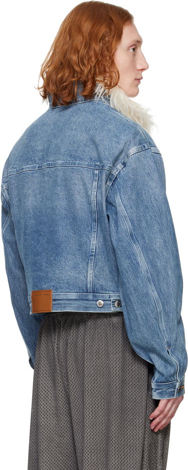 Takki Alexander Wang Alexander Wang Rounded Trucker Denim Jacket with Faux Fur Collar Sininen | 6WC1252066, 2
