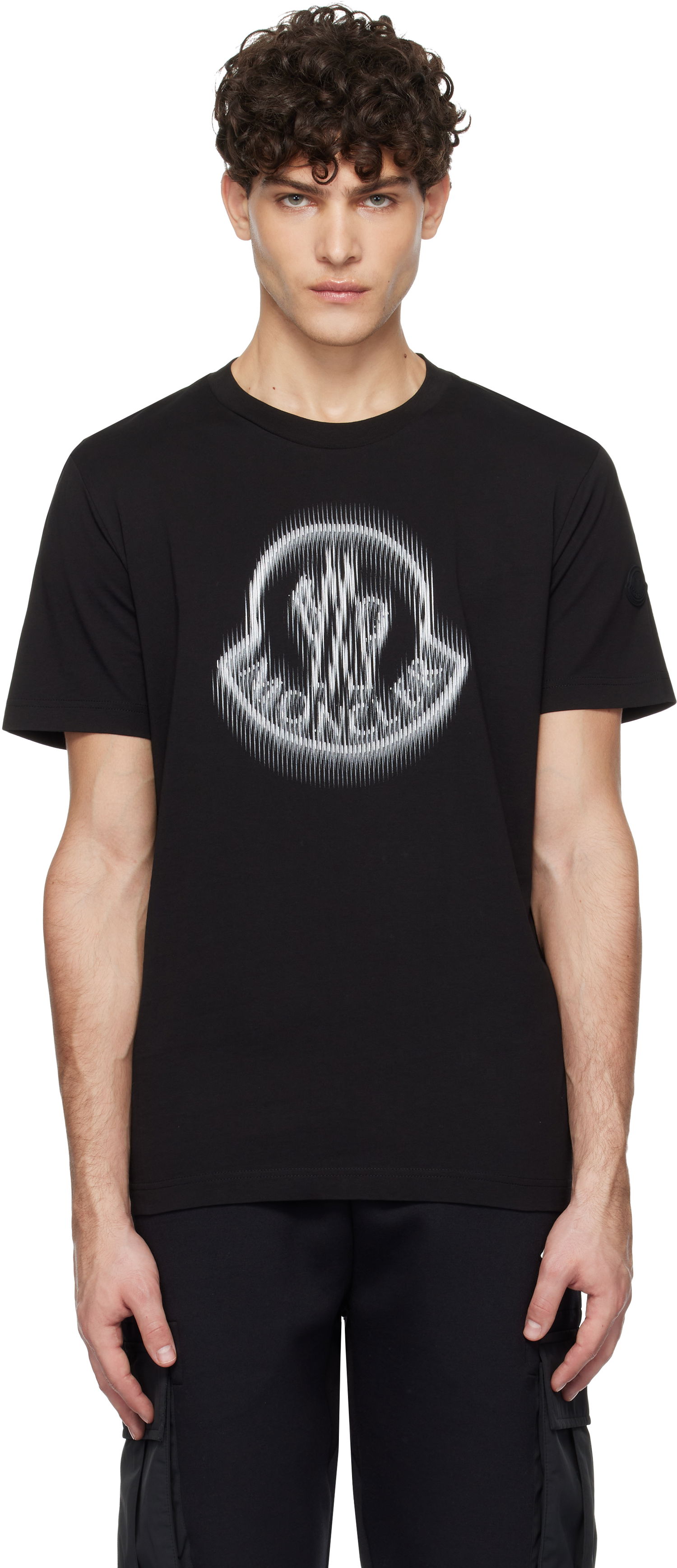 T-paita Moncler Short Sleeve T-Shirt With Graphic Print Musta | K10918C0000489A17, 0