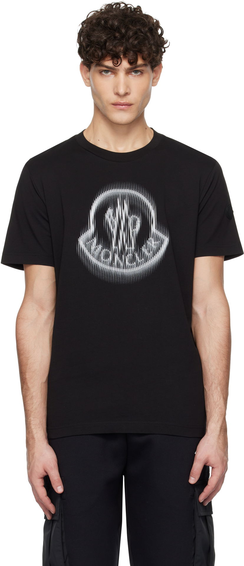 T-paita Moncler Short Sleeve T-Shirt With Graphic Print Musta | K10918C0000489A17