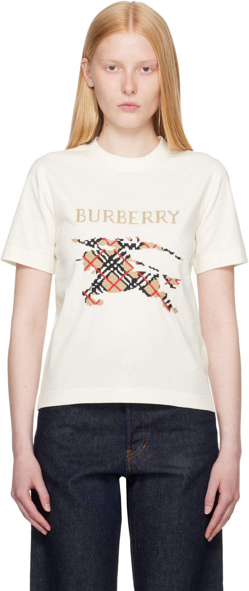 T-paita Burberry Burberry Large Logo Graphic T-Shirt Valkoinen | 8110955