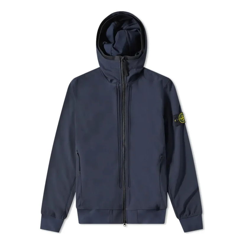 Tuulitakki Stone Island Hooded Soft Shell-R Jacket Sininen | 761540427-V0020