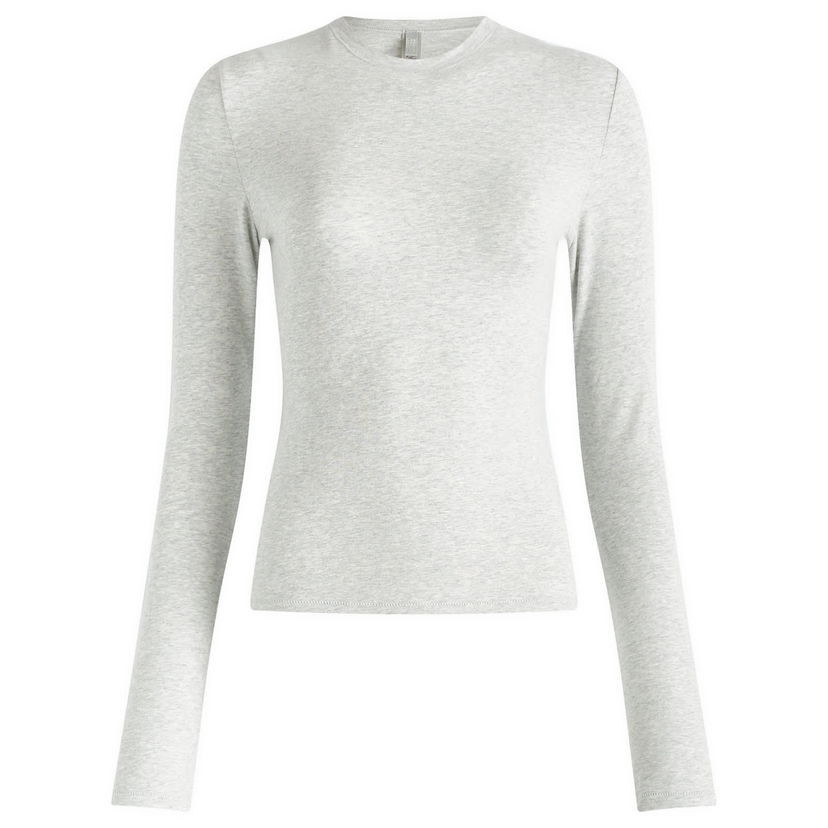 T-paita SKIMS Cotton Jersey Long Sleeve T-Shirt Harmaa | AP-TSH-0647-LHG