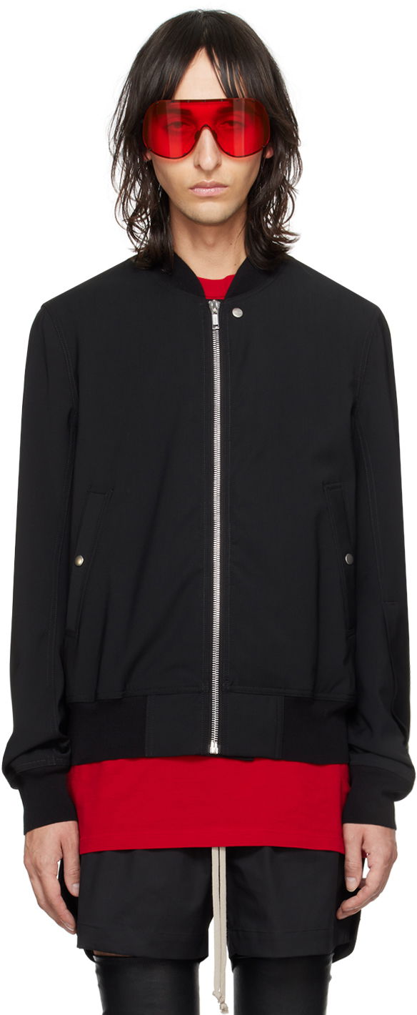 Bomber-takki Rick Owens Classic Flight Bomber Jacket Musta | RU01D3782 WL