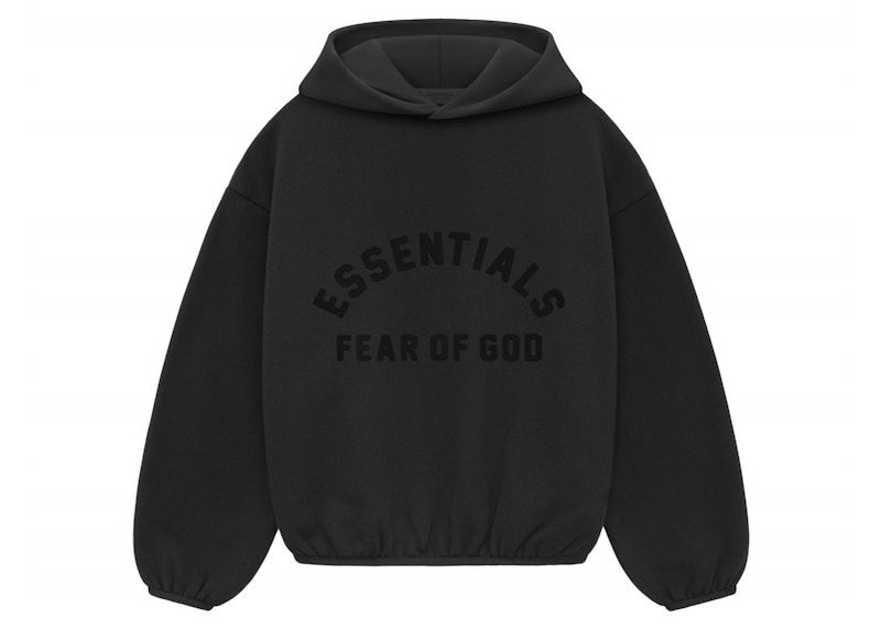 Huppari Fear of God Essentials Core Collection Kids Nylon Fleece Hoodie Musta | 785SU246270K