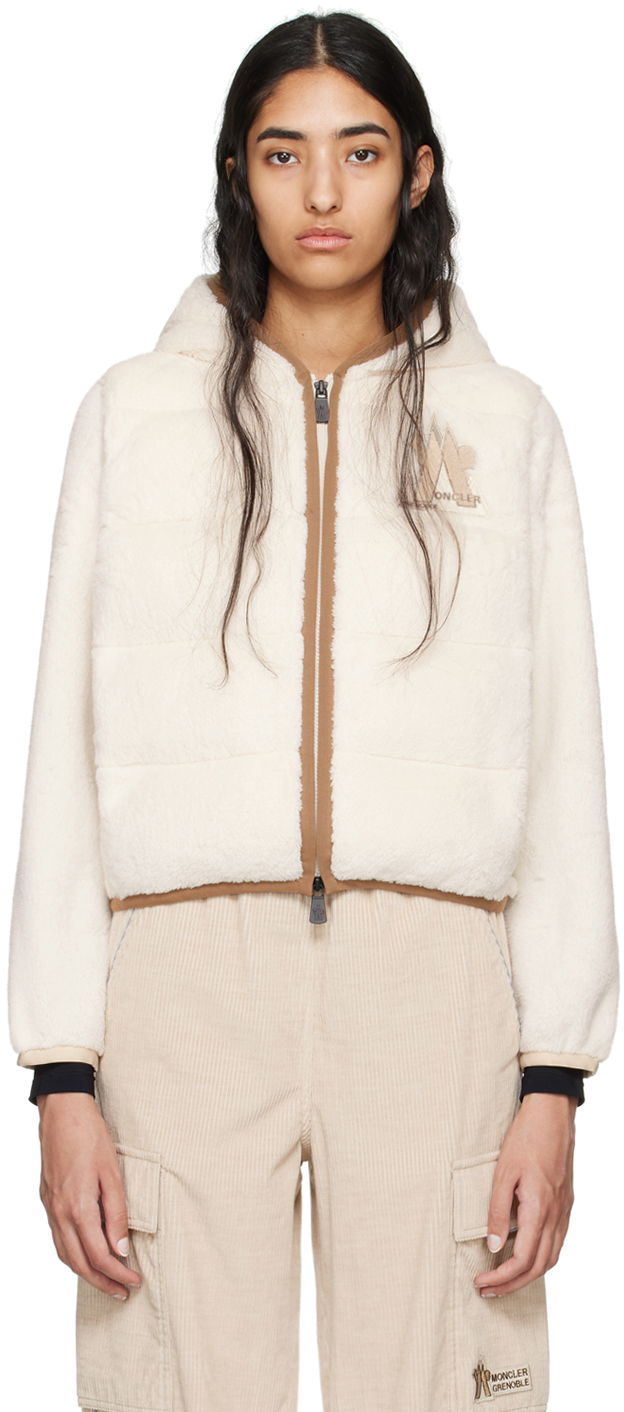 Takki Moncler Grenoble Off-White Logo Patch Down Jacket Valkoinen | J20988G00009899ML