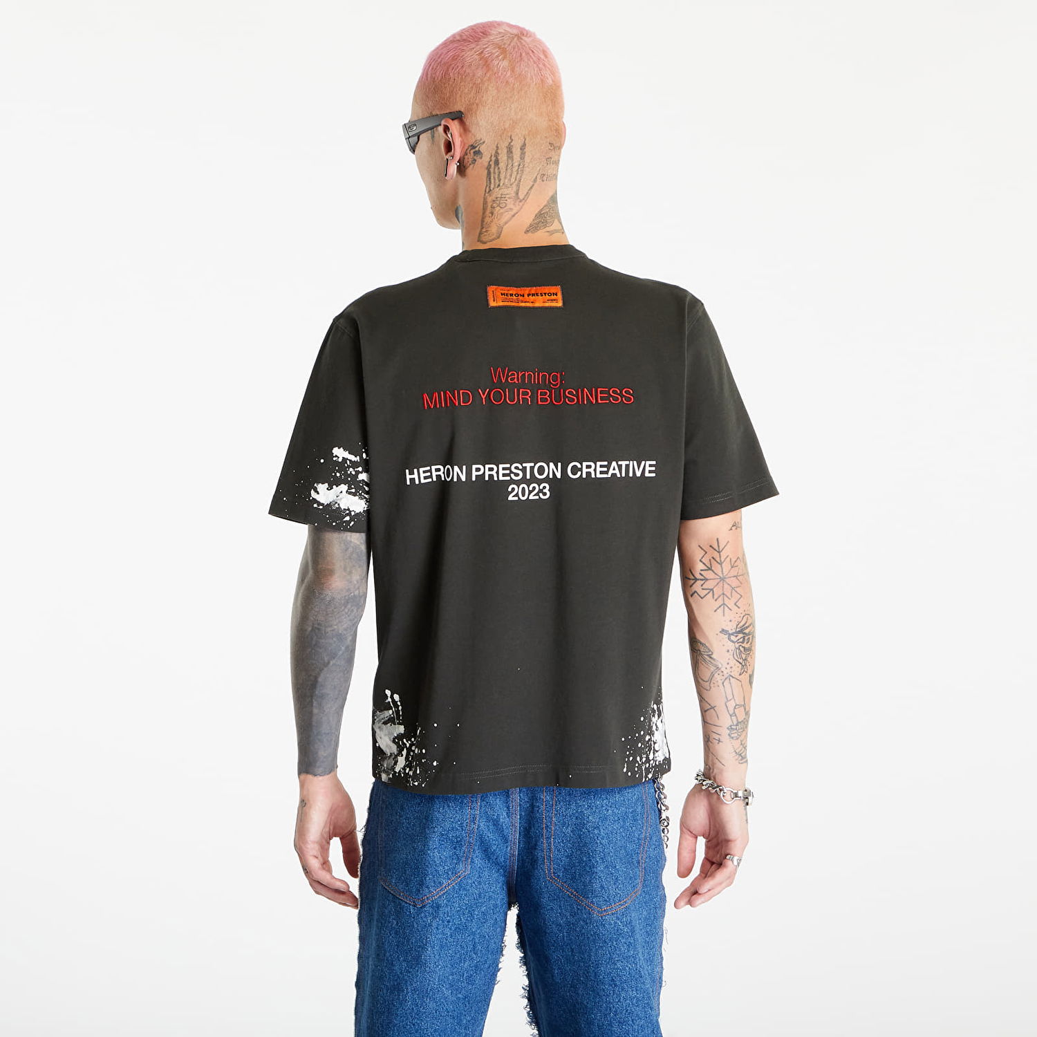 T-paita HERON PRESTON 'H.P.C. Security' T-Shirt Musta | HMAA032F23JER0101001, 1