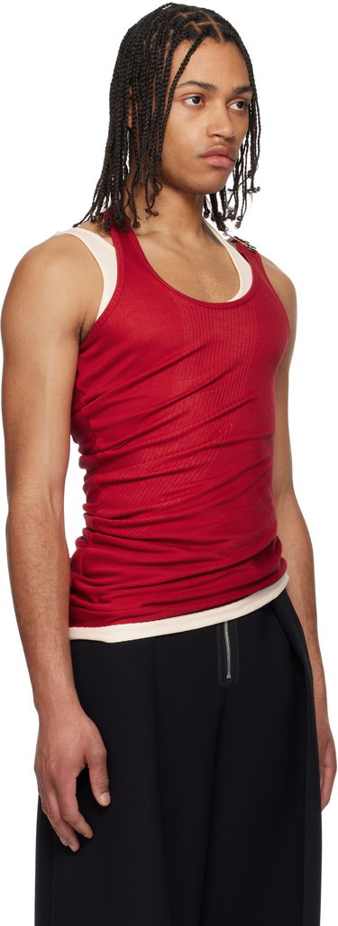 Tankkitoppi Jean Paul Gaultier Jean Paul Gaultier Draped Double Tank Top Punainen | 25/34-F-DB053-J092-3003, 4