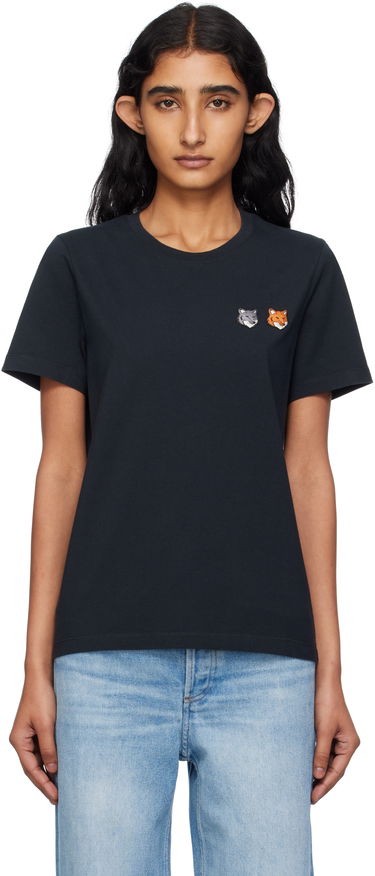 T-paita MAISON KITSUNÉ Maison Kitsuné Double Fox Head T-Shirt Musta | OW011CFKJ0008, 0